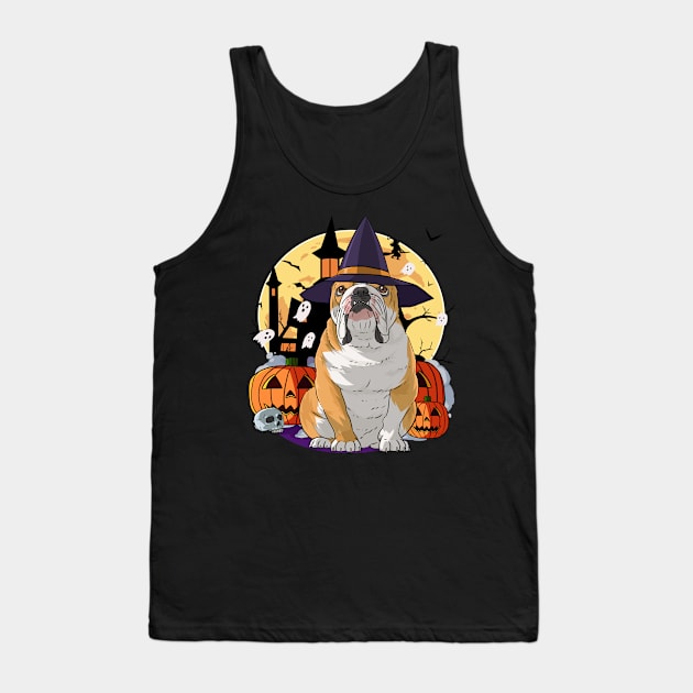 English Bulldog Witch Happy Halloween Tank Top by Noseking